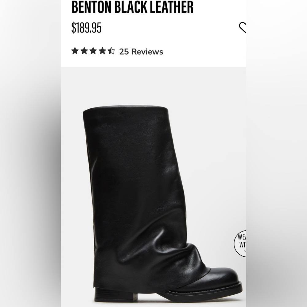 Steve Madden Black Leather Boots
